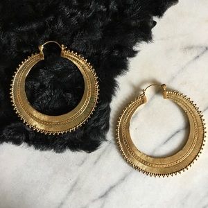 Tawapa Gold Plated Afghan Hoop Earrings